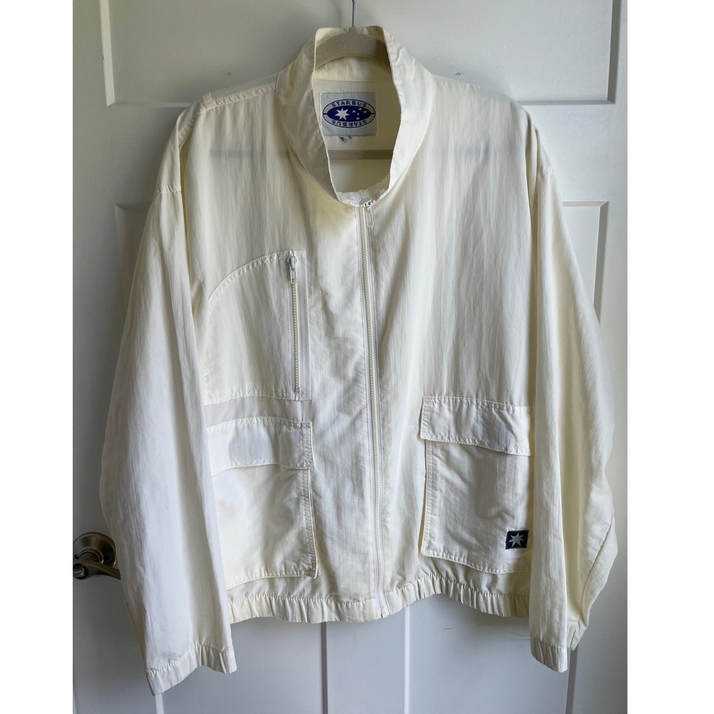 Vintage Golf Starbus Off White Windbreaker Jacket 90s Full Zip Gorpcore